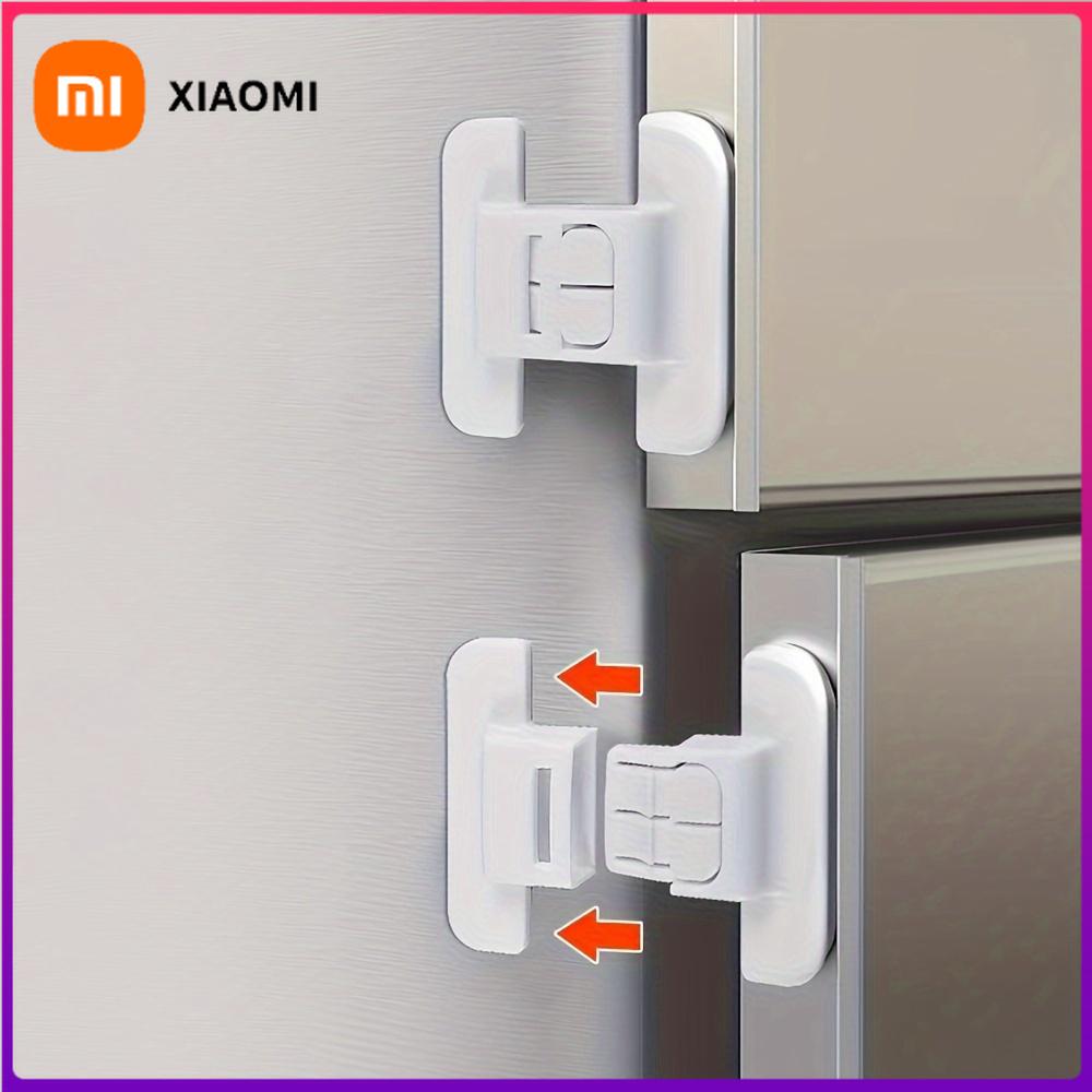 Xiaomi 4 шт. пряжки безопасности для двери холодильника, универсальный замок для ящика холодильника без отверстий, двойная пряжка для предотвращения открытия
