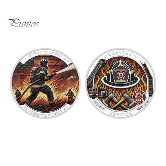 1 Pc/3 Pcs/5 Pcs Firefighter Souvenir Coin Fireman Rescue Department Souvenir Coin Lightweight Firefighter Collectible Coin for Boss Day Employee