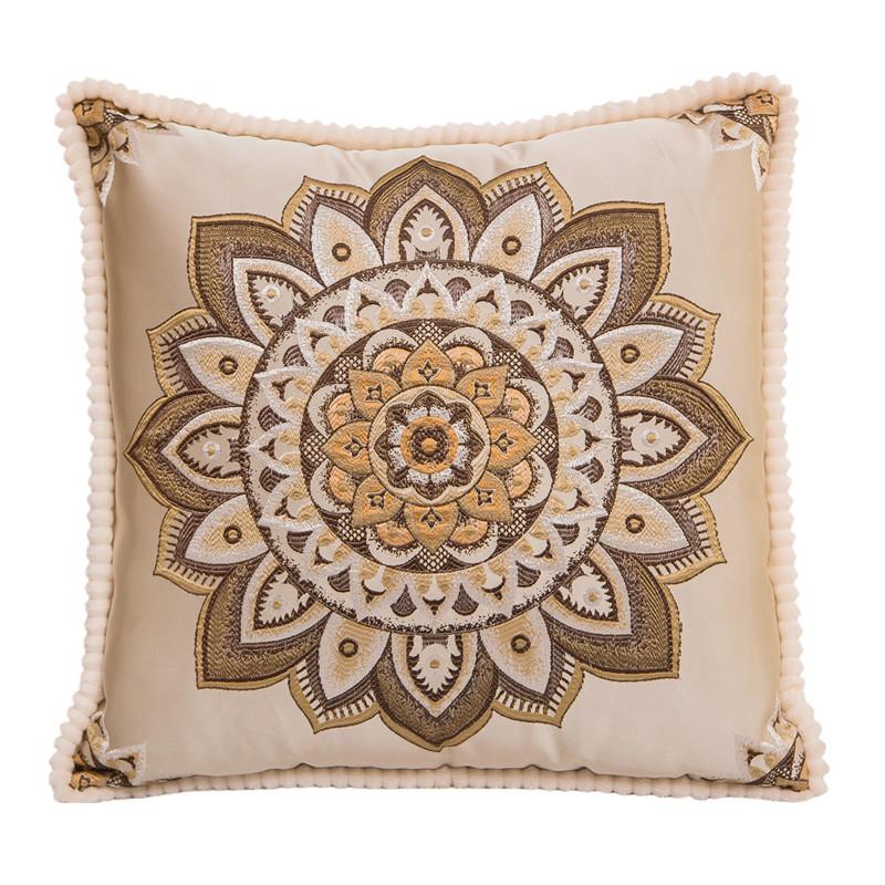 48x48cm Classical European Flower Jacquard Decorative Cushion Cover for Sofa Chair Throw Pillow Case