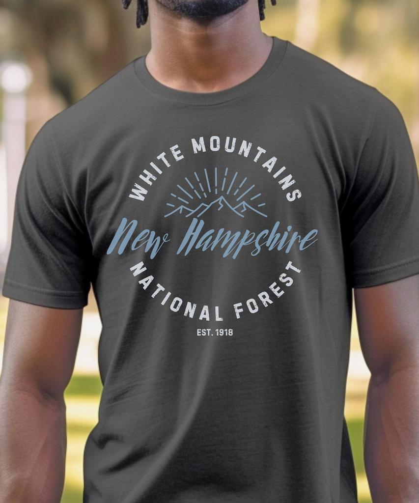 New Unisexs Tshirts White Mountains National Forest TShirt New Hampshire Highquality Fashionable Trendy Casual and Comfortable