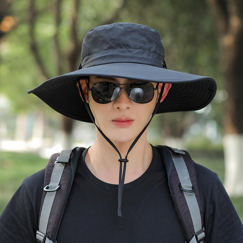 Fishing Hat Sun Protection Hat Men's Summer Sun Protection Fisherman's Hat Large Brim Mountain Climbing Sun Hat UV Protection