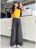 Girls' 2026 Summer Tencel Wide-Leg Drawstring Pants with Elastic Waist for Medium & Large Children