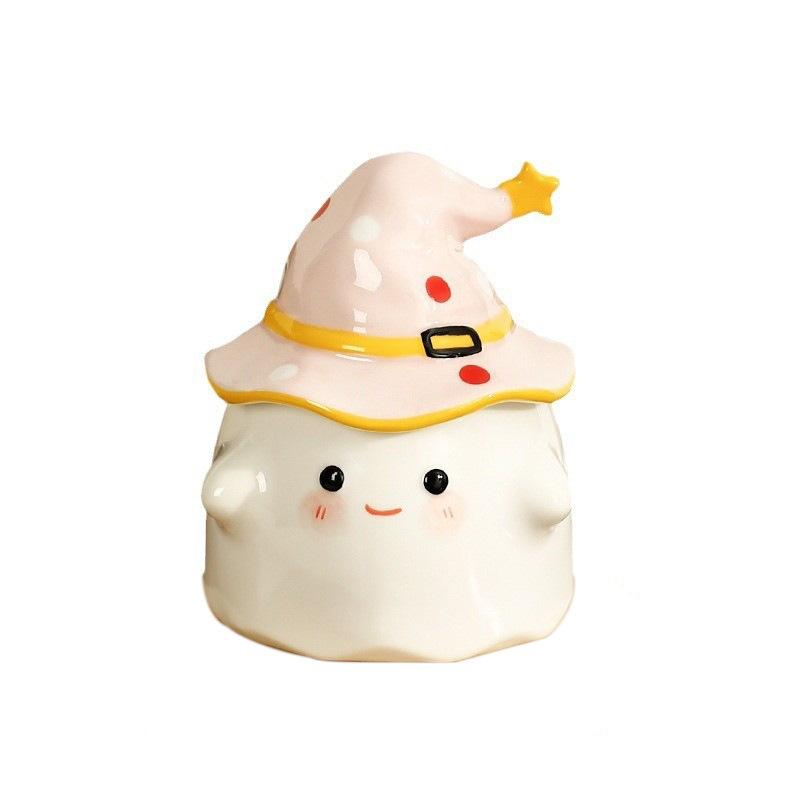 Смешные керамические кружки с привидениями, кофейные чашки с крышками, офисные кофейные чашки для дневного чая, подарки на Хэллоуин и Пасху для друзей