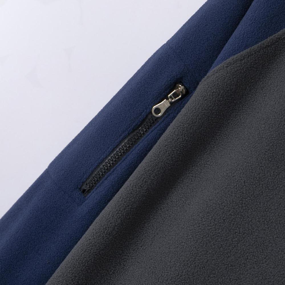 Men's Fleece Warm V-neck Zipper Sweatshirt Outdoor Sports Coats Pullover Men's Casual Outwear