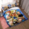 2026 NewComfortable bedding set featuring the cartoon character Monkey D. Luffy, including duvet cover and pillowcases;