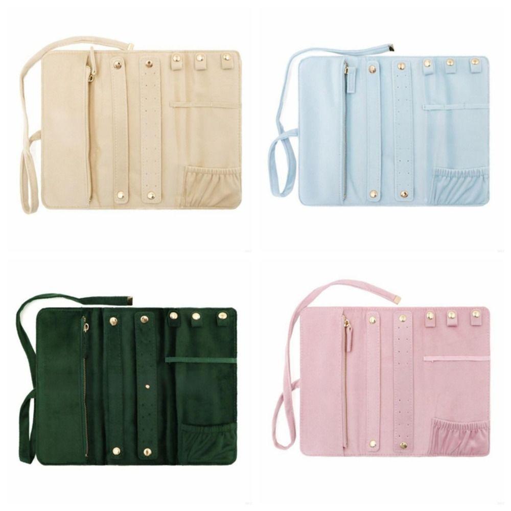 Lace Up Jewelry Storage Bag Bracelet Necklace Velvet Jewelry Holder Outdoors