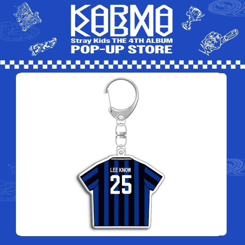 Stray Kids KARMA 4-й Альбом Pop-Up Store Джерси Акриловый Брелок, Подвеска в виде Футбольной Формы, Брелок-Подвеска для Сумки с Мерчем Kpop для Фанатов