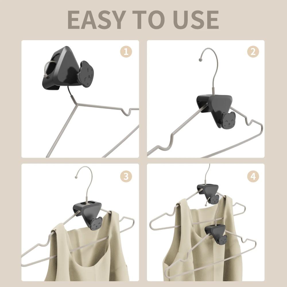 18PCS Space Triangles for Hangers, Clothes Hanger Organizer Bear Shaped Heavy Duty Cascading for Closet