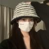 Вязаная панама женская осенне-зимняя панама в полоску универсальная для лица маленькая шляпа большой обхват головы высокое чувство