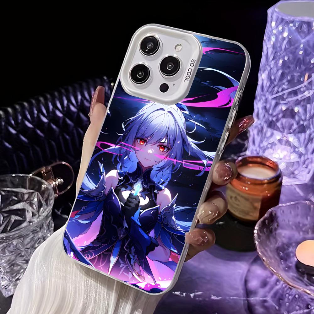HSR Jingliu White Translucent Mobile Phone Case for iPhone 17 16 15 14 13 12 11 X XR XS Air Pro Max Plus Colorful Cover