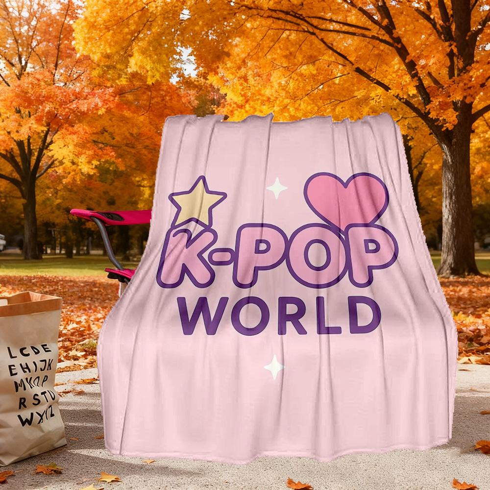 Фланелевые пледы K Pop World для улицы, для путешествий, домашние пледы, подарки для фанатов, подходят для всех сезонов, рождественские подарки. R1127091