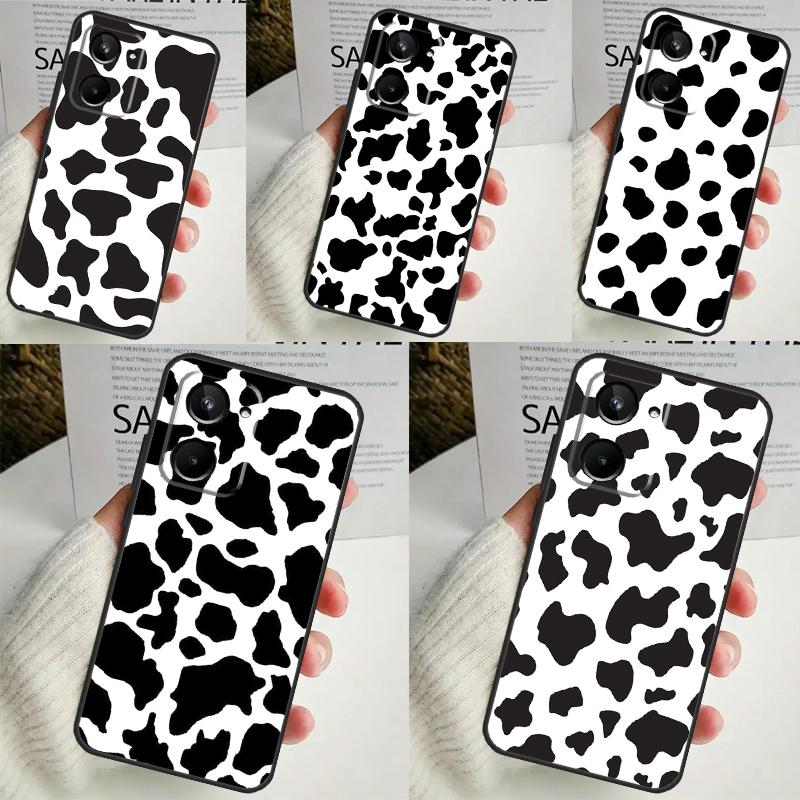 White Black Cow Print For Realme GT Neo 5 GT5 9 10 11 12 Pro Plus C30 C31 C33 C35 C25s C21Y C51 C55 C67 C53 Case