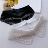 Fashion Organza Faux Collar with Beaded Embroidery Sophisticated Apparels Accent for Ladies Blouse Lapel False Collar