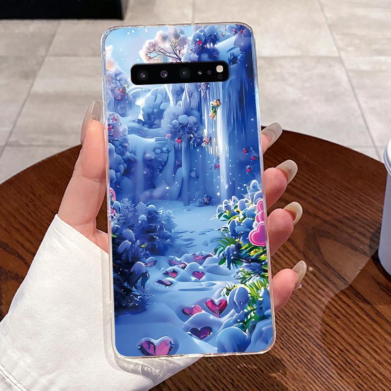 Гелевый чехол для Samsung Galaxy S10 5G SM-G977B Fundas Прозрачный силиконовый мягкий ТПУ задняя крышка Милый кошка кролик сердце Защитный чехол