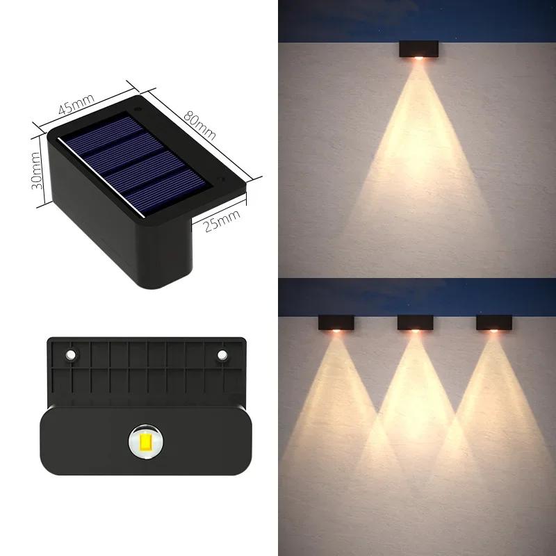1-8 Pcs LED Solar Lights Outdoor IP65 Waterproof Porch Light Stair Wall Decorative Lamp for House Yard Fence Pool Garden Decor