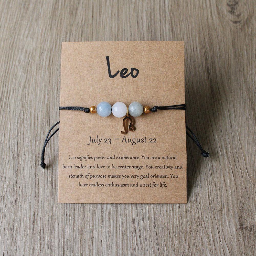 США Овен Телец Близнецы Рак Лев Дева Весы Скорпион Стрелец Козерог Водолей Рыбы Подарки для женщин Браслет со знаком зодиака