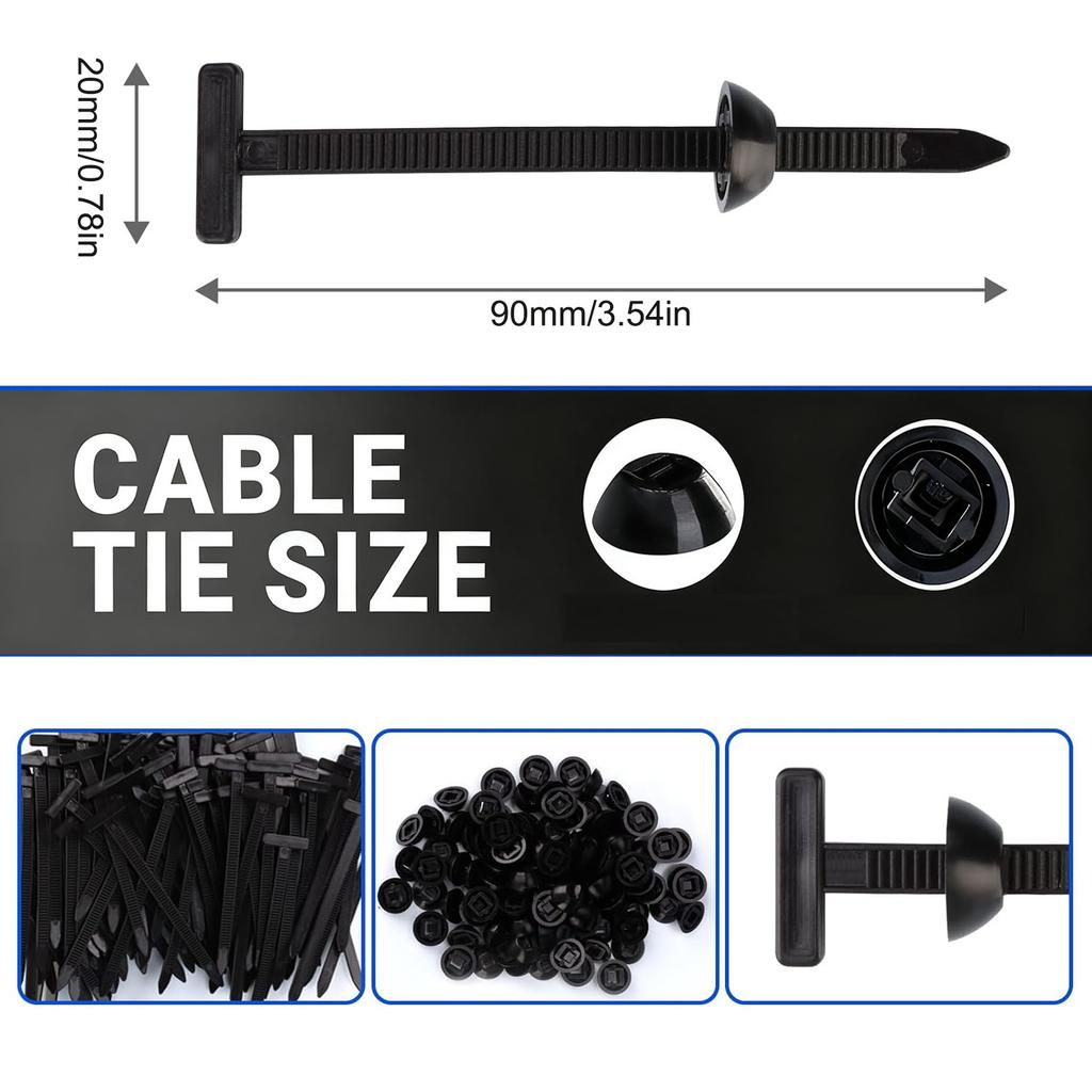 Cable Ties Buckles Nylon Auto Fastener Screw Replaceable Car Fenders Trunk Engine Guard Panel Wire Clips Management Tool