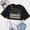 Chris Brown Breezy Bowl XX Tour Shirt Women Summer Short Sleeve Crop Tops T-shirt Fans Gift