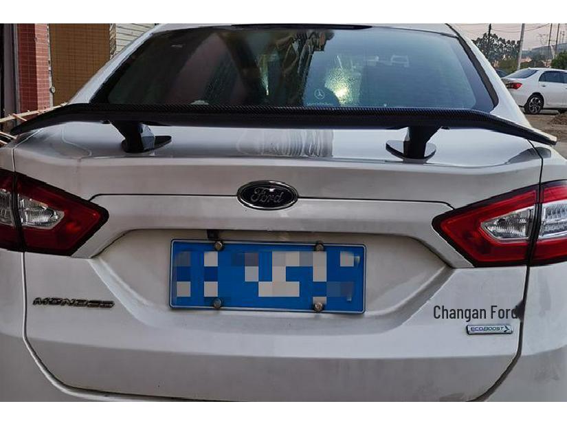 Задний спойлер ABS с текстурой под карбон, без сверления, для спортивных автомобилей GT - Стиль B 'Крыло самолета'