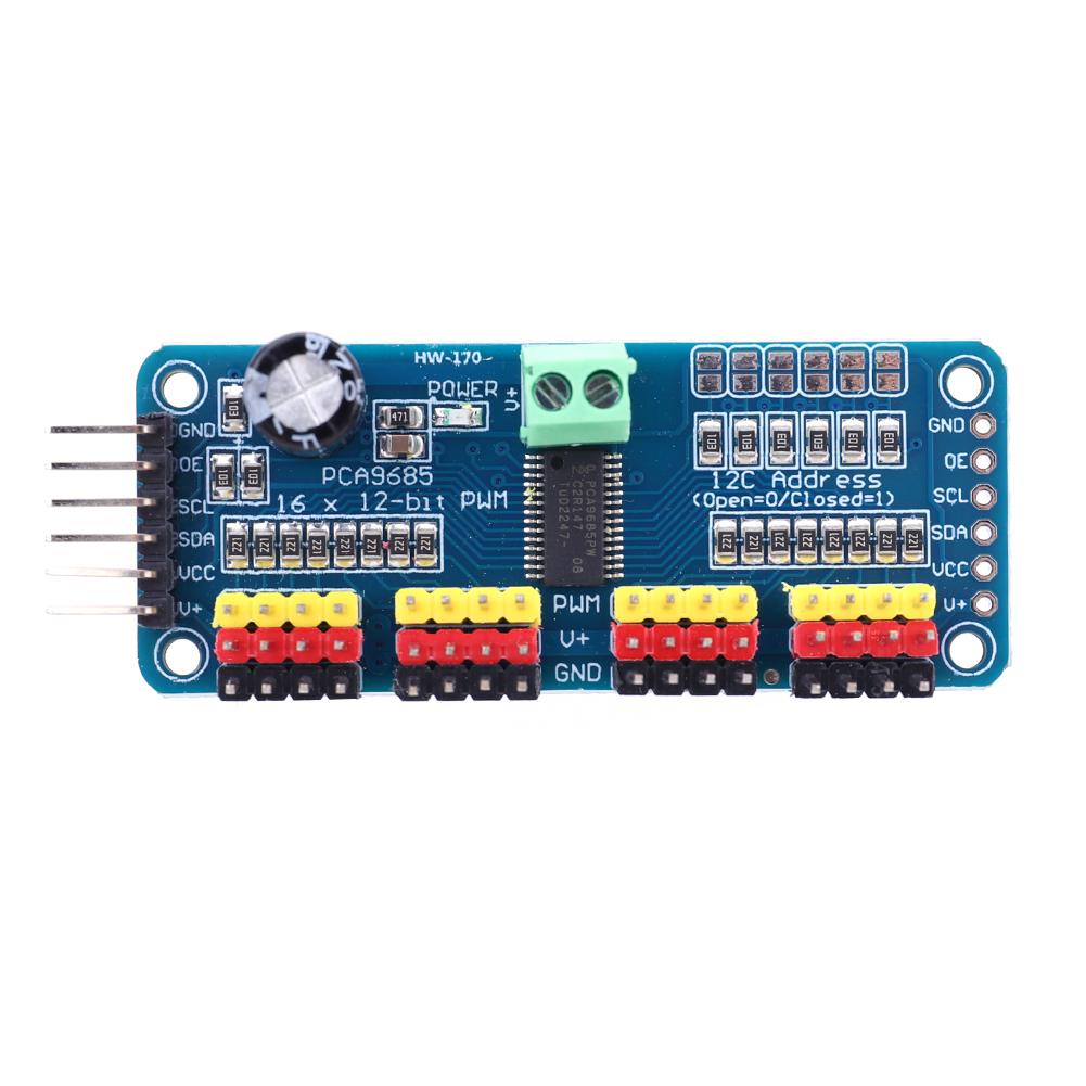 PCA9685 Driver Module IIC Interface 16 Channel 12-Bit PWM Servo Motor Driver Board Controller for Arduino Robot/ Raspberry Pi