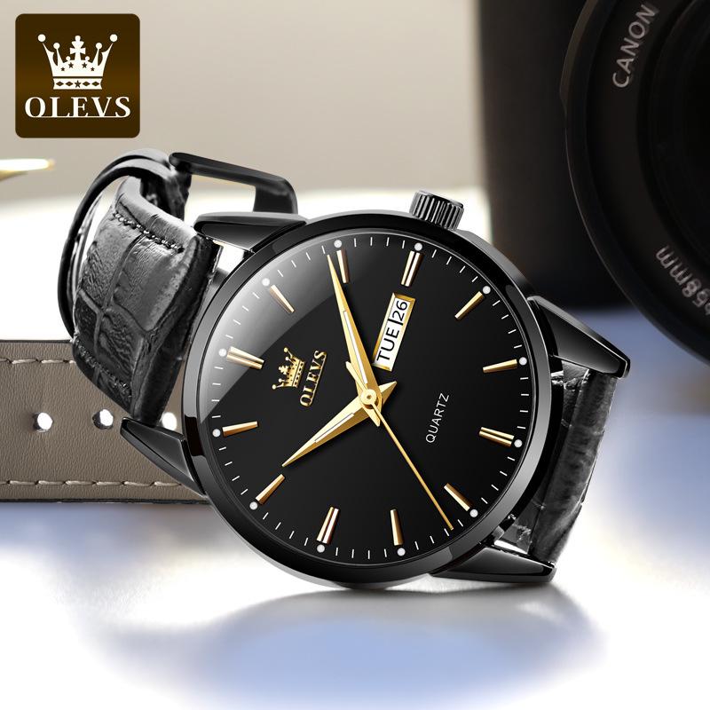 OLEVS Dual Calendar Waterproof Couple Women's Watch - Non-Mechanical