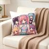 Cute Anime Girl Group Throw Pillow Cover Colorful Kpop Style Y2K Art Decorative Cushion Case For Living Room Sofa Home Decor