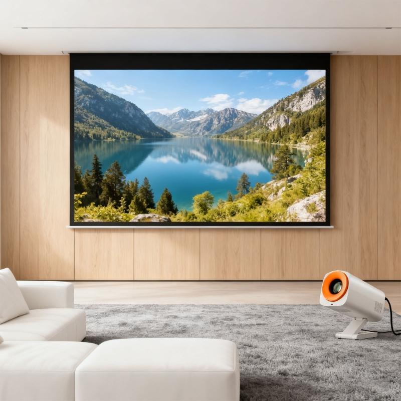 1080P Folding Projector Double Band Auto Adjusting Wireless Streaming Indoor Outdoor 110V Compatible