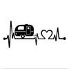 Caravan Love Heartbeat Car Sticker Camper Body Window Stickers Car Styling Vinyl Decals,