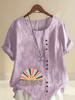 Women's Fashion Rainbow Letters Print Printing Shot Sleeve T-shirt Loose Cotton Shirt Casual Loose Summer Plus Size Blouse Tops