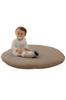 Детский коврик AQUA Nice Day, светло-коричневый, диаметр 100 см, мофуа, хлопок, узор «ОБЛАКА», стеганое одеяло, круглая, пушистая, игровая подушка, коврик для сна