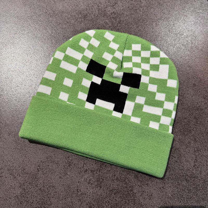 Зимняя вязаная шапка с принтом и подвернутыми краями, подходит как для мужчин, так и для женщин