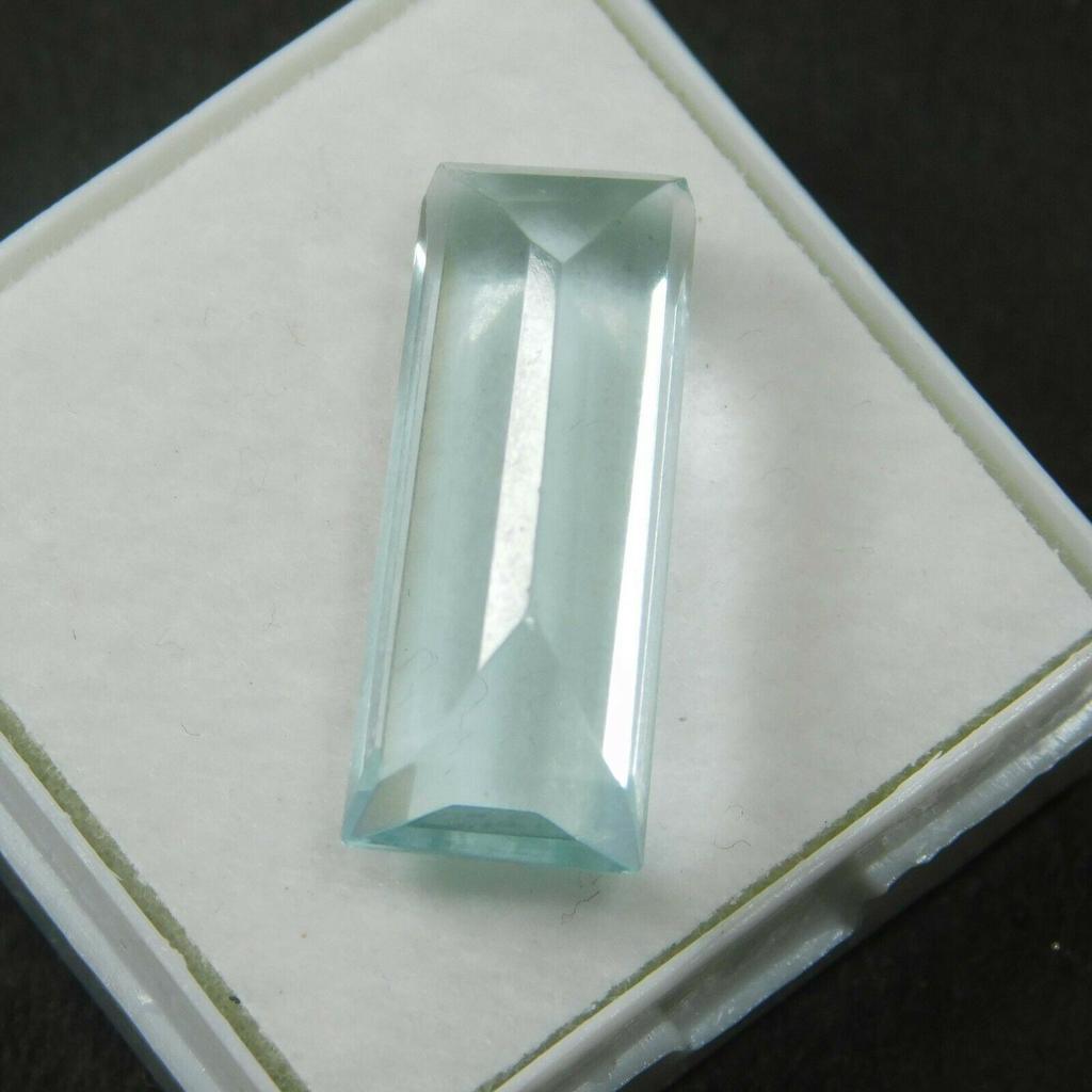 8.00 Ct Natural Aquamarine Blue Rare Baguette Shape Loose Gemstone A++