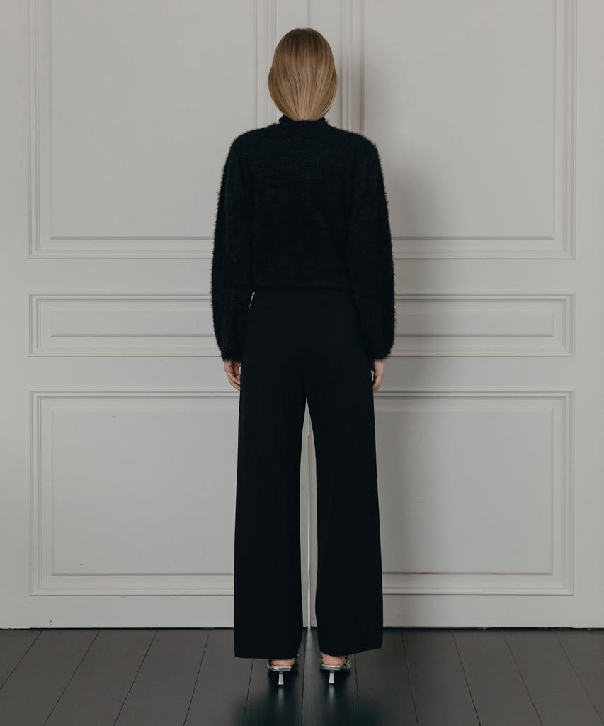 Illoje Double Tuck Wide Belted Slacks (Black)