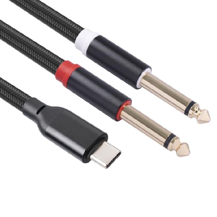 Кабель USB C на 6,35 мм TRS Кабель Type C на двойной 6,35 мм Широкая совместимость
