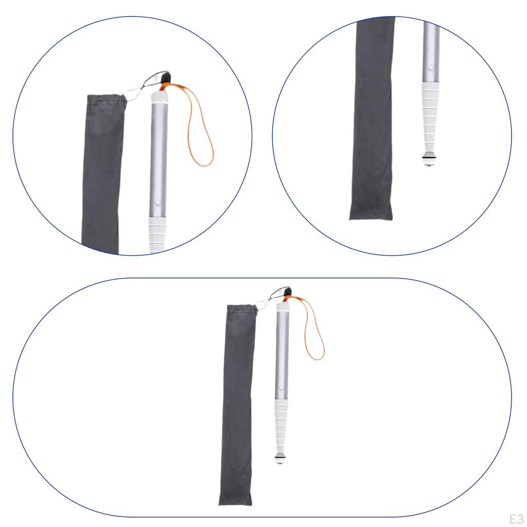 Walking Stick for Blind Titanium Alloy Shockproof Anti Slip with Storage Bag 7 Section 1.25m