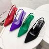 Ladies High Heels Summer New Pointed Toe Sexy Stiletto Women's Shoes Outdoor Fashion Pumps Party Dress Green Sandals 42 43