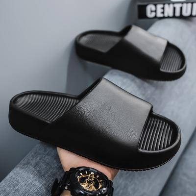 Модная домашняя обувь унисекс, нескользящие толстые мягкие сандалии на платформе для женщин и мужчин, для использования в помещении, на открытом воздухе, для душа и ванной, тапочки для взрослых