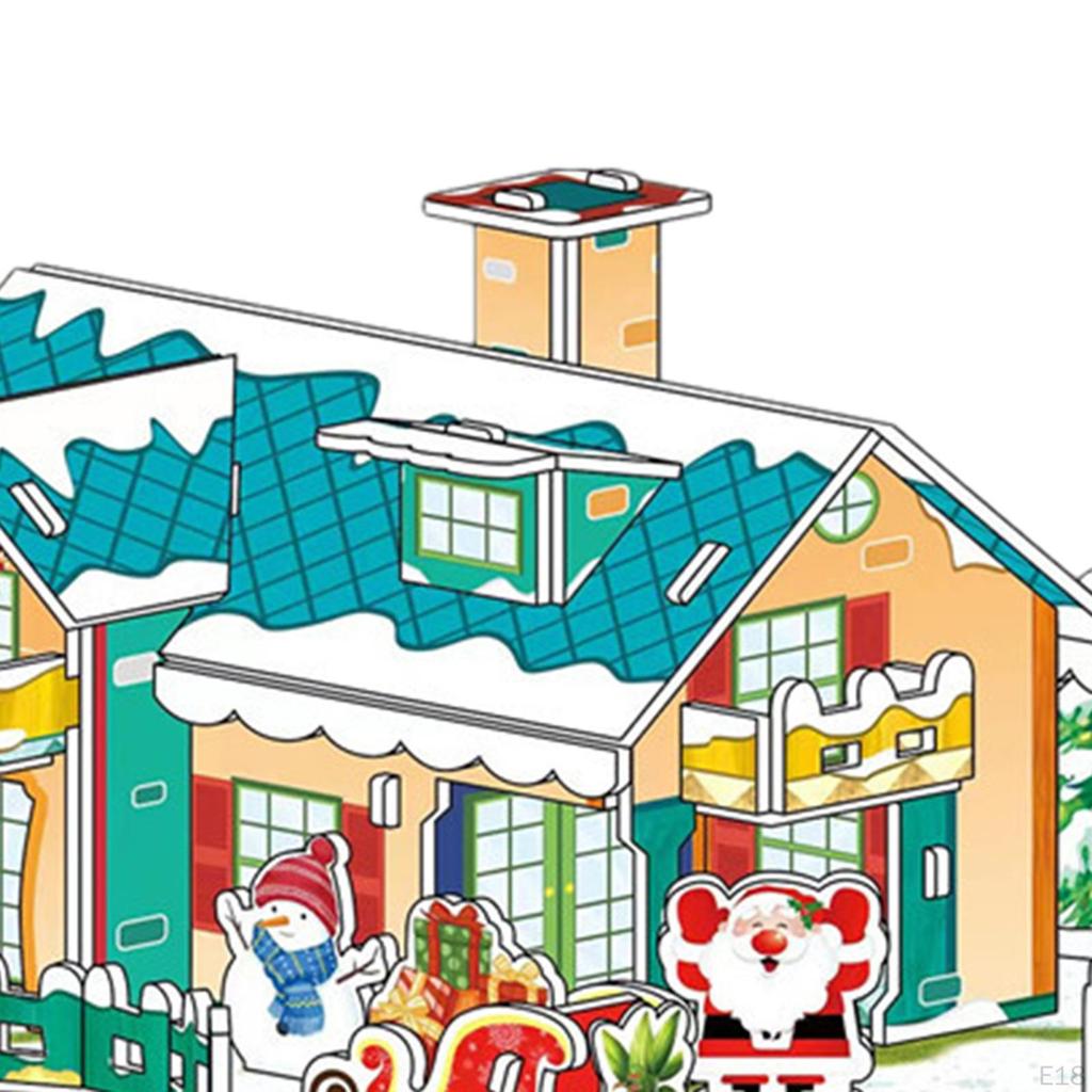 DIY Decoration, Christmas Crafts, Indoor And Outdoor 3D Puzzle for Kids, Craft House