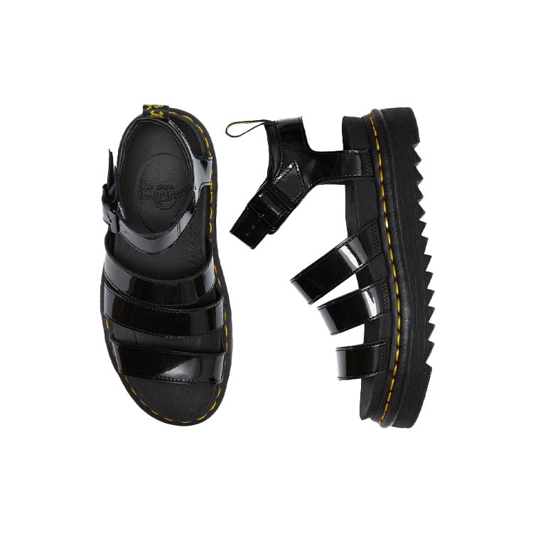 Доктор. Сандалии на ремешке Dr. Martens Blaire из лакированной кожи Черный Женские Кроссовки 24192001