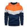 2024 Spring & Fall Color Block Casual Pullover Hoodie with Side Pockets for Men