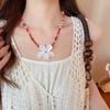 Ocean Style Shell Flower Necklace Beaded Ocean Style Neck Chain Stone Pendant Necklace  Girls