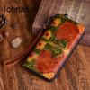 Johnature First Layer Cow Leather Luxury Women Hand Wallet Retro Embossed Large Clutch Wallets Card Holder Phone Purse