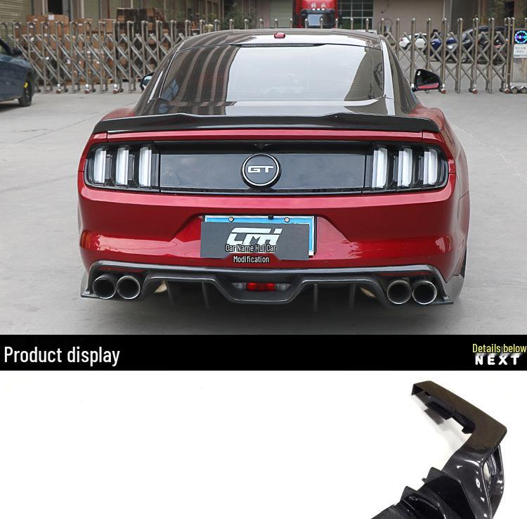 15-17 Ford Mustang Carbon Fiber Rear Lip Kit: US Version Quad Outlet Spoiler