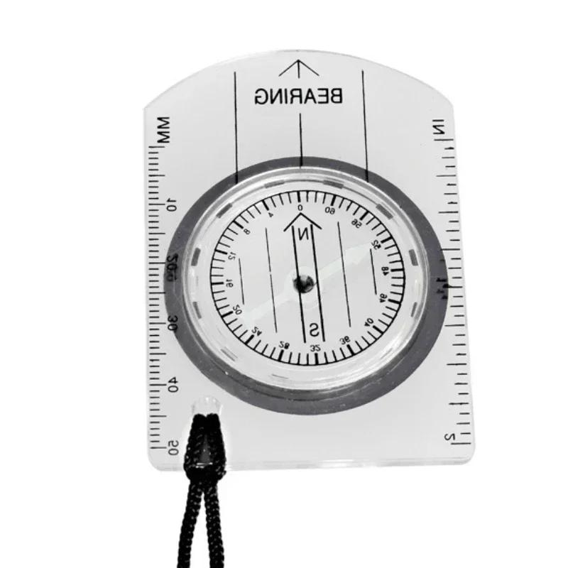 Выживание в дикой природе Туристическое снаряжение Многофункциональный компас Туризм Кемпинг Компас Линейка для карты Мини-линейка Туристическое снаряжение