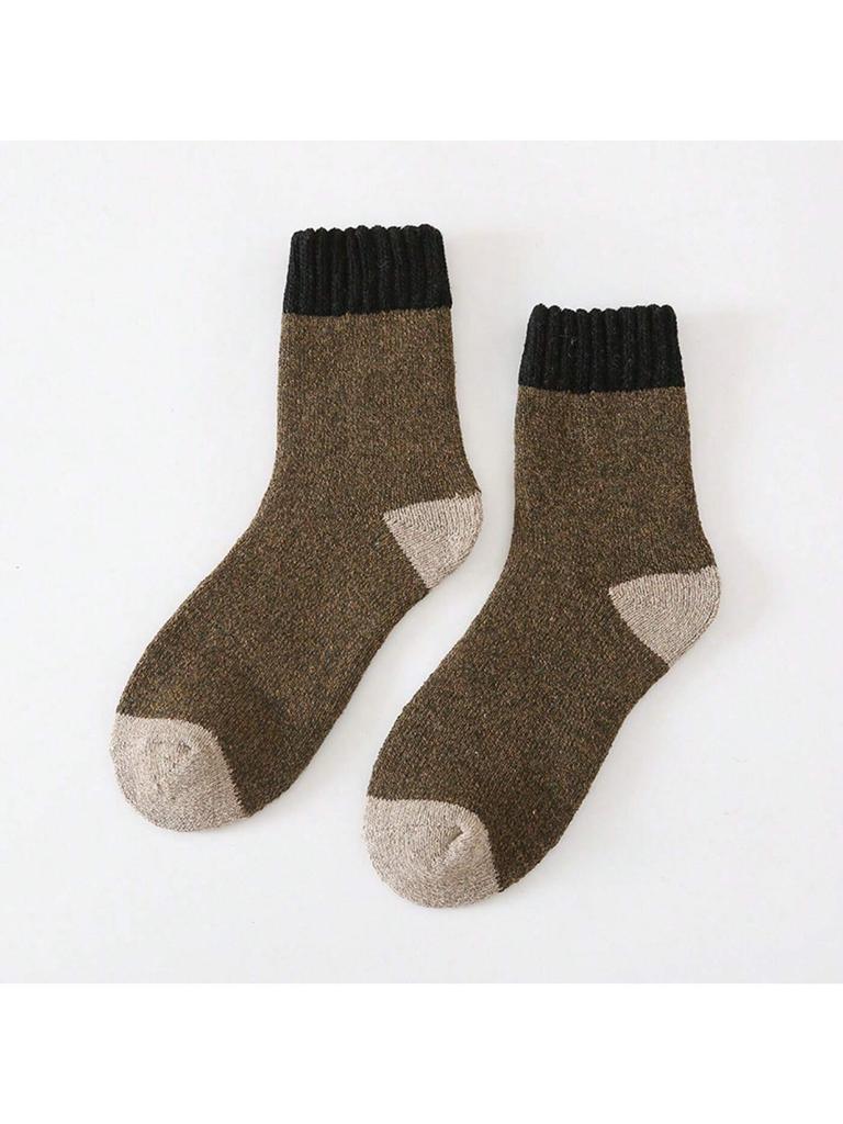Wool Socks Men Thick Winter Cashmere Vintage Harajuku Style Long Warm Sock Comfortable Male Husband Gift
