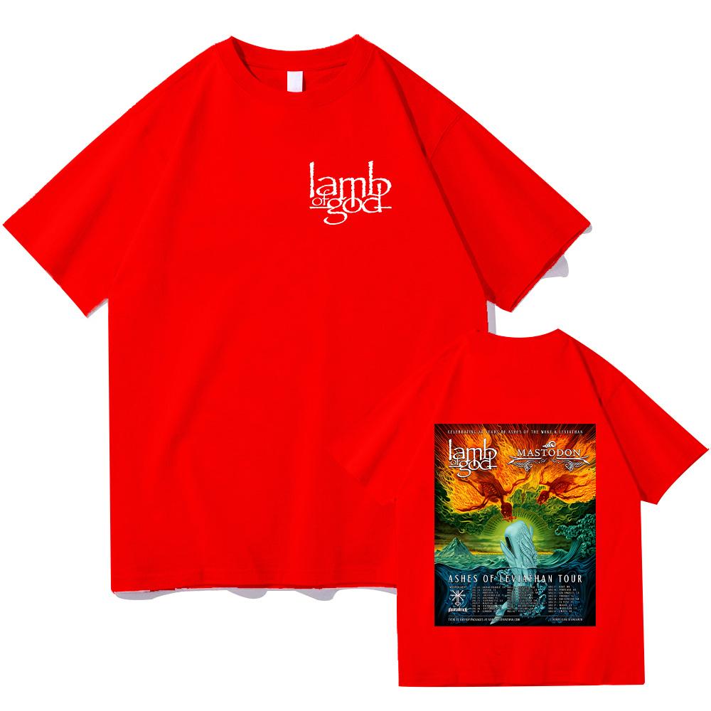 Футболки Lamb of God и Mastodonmusic Тур Ashes of Leviathan Графические принты Топы Высококачественные хлопковые футболки Свободные футболки унисекс