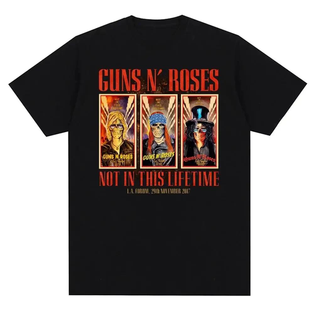 Мужская футболка с графическим принтом Guns N Roses, винтажная летняя уличная футболка с коротким рукавом, модная футболка с круглым вырезом больших размеров, топы унисекс