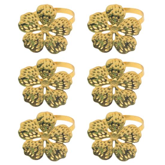 6 шт. Кольца для салфеток в виде цветов, Металлические держатели для салфеток, Серебряные, Золотые кольца для салфеток в виде цветов с текстурированными лепестками для обеденного стола, Свадебной вечеринки