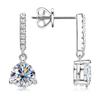 D цвет 1CT Сертифицированные серьги-капли с муассанитом для женщин Платиновое покрытие Стерлинговое серебро 925 пробы 3-коготь Алмазные серьги-гвоздики для ушей Свадебные украшения