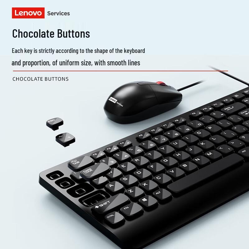 Lenovo KM301 Ultra-Thin Silent Wired Keyboard and Mouse Combo